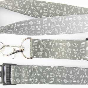 Lanyard gri cu model pentru profesori