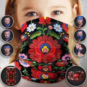 Eșarfă multifuncțională cu model flori colorate pentru copii