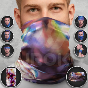 Eșarfă multifuncțională cu tranziție de culori