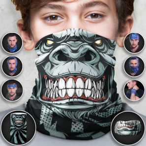 Eșarfă multifuncțională pentru copii cu model - GORILLA