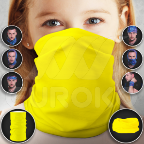 Eșarfă multifuncțională pentru copii galben neon