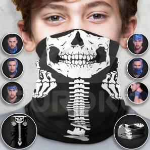 Eșarfe multifuncționale cu model schelet pentru copii