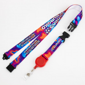 Lanyard cu sistem retractabil yoyo eliberare de siguranță și cataramă detașabilă