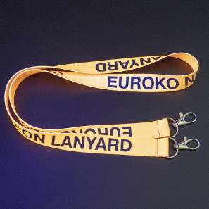 Lanyard personalizat FLUO cu două carabine