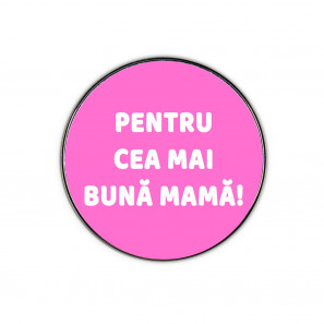 Magnet rotund din lemn cu fotografie 9.5CM