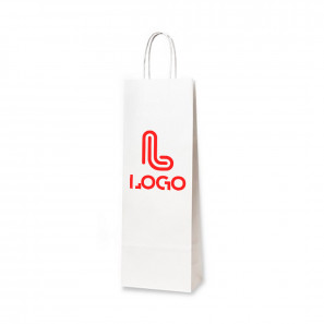 Pungă de hârtie albă pentru sticlă