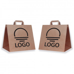 Pungă de hârtie mare cu mâner plat