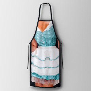 Șorț de bucătărie creativ pentru gătit cu model albastru și alb