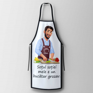 Șorț de bucătărie cu model SOȚUL SOȚIEI MELE