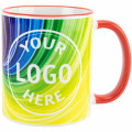 Cană personalizată cu mâner și margine colorată