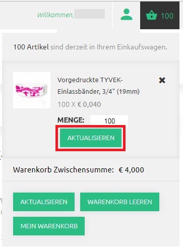 warenkorb -aktualisieren