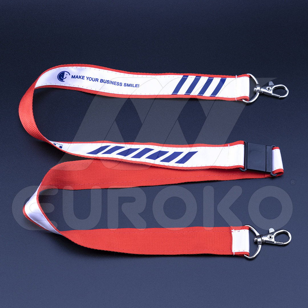 LANYARD PREMIUM CU DOUĂ CARABINE
