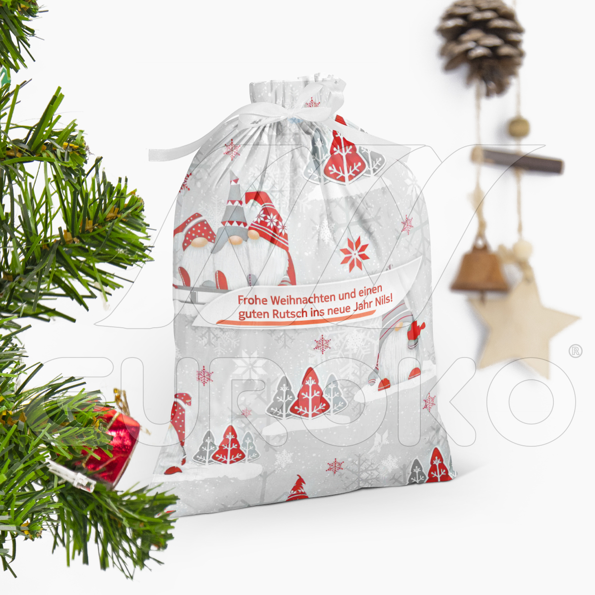 Săculeț de Moș Crăciun cu nume 